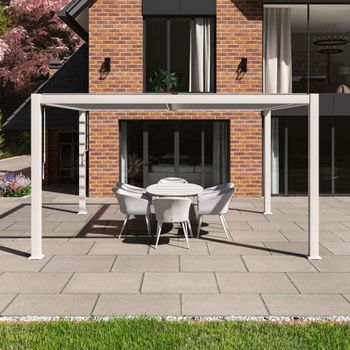 Como White Aluminium Square Outdoor Pergola