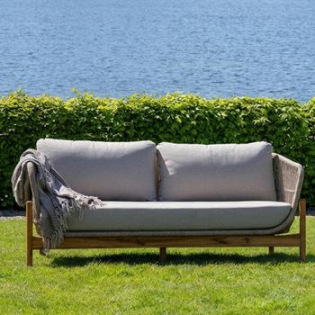Terracina Garden Beige Rope 2 Seater Lounge Sofa