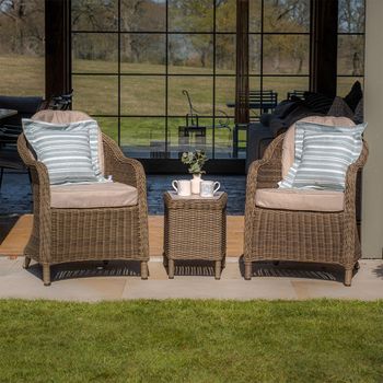 Winchester Natural Rattan Garden Lounge Set with Ceramic Top Coffee Table