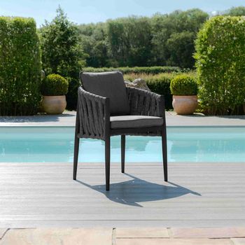 2 x Milan Garden Charcoal Dining Chair