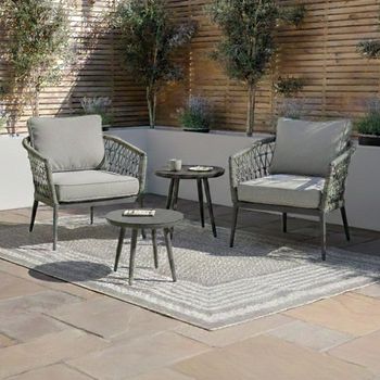 Monaco Ivy Green Rope Weave Garden Lounge Set