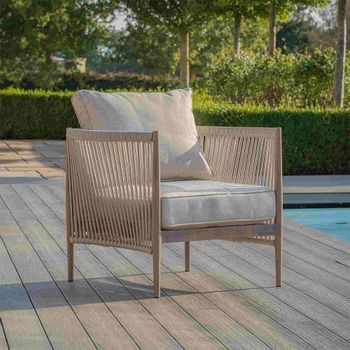 Havana Garden Natural Linen Lounge Chair