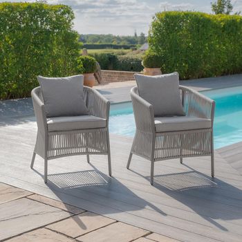 2 x Maldives Garden Dining Chairs Cool Linen