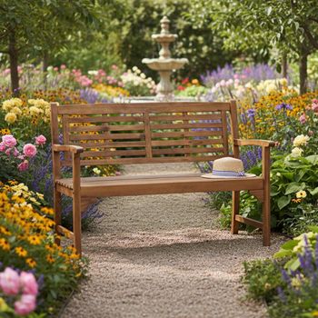 Lakeside Garden 4ft Bench Bracket Acacia Wood