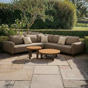 Sicily Corner Garden Coffee Table Cafe Sofa Set