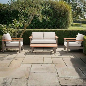 Sicily Garden Cafe Latte 2 Seater Sofa Set with Coffee Table