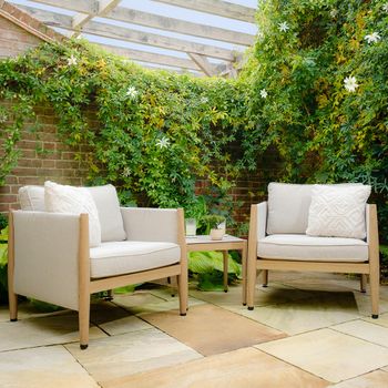 Burford Almond 2 Seater Garden Lounge Set with Powder Coated Aluminium Frame