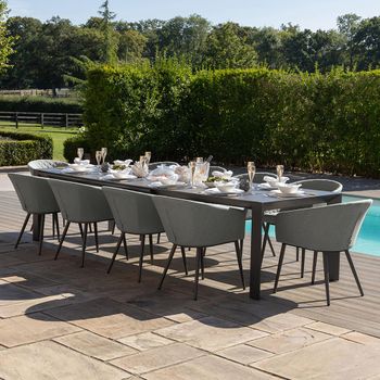 Ambition Garden Zinc Grey Ceramic Top 10 Seater Extending Dining Set