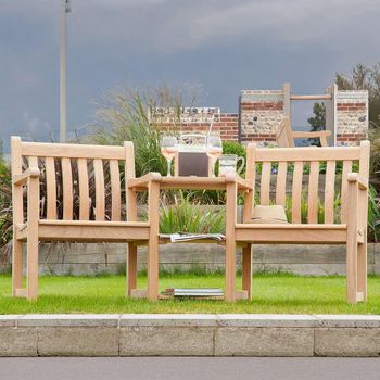 Roble Brown Wood Garden Companion Set