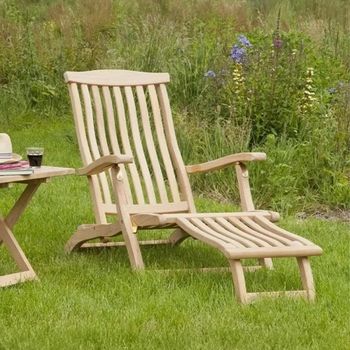 Roble Brown Wood Garden Steamer Chair