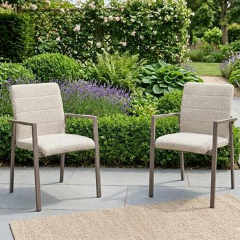 2 x Ibiza Latte Garden Dining Chairs