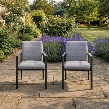 2 x Ibiza Garden Dining Chairs Zinc Grey