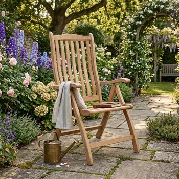 Roble Wood Garden Bengal Folding Recliner Dining Chair