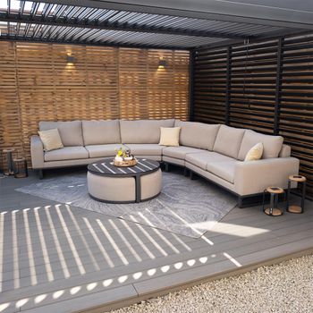 Ethos Oatmeal Garden Grande Corner Set with Footstool and Coffee Table