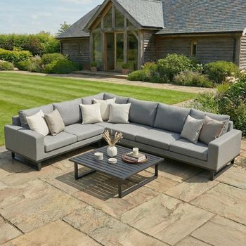 Ethos Zinc Grey Large Corner Garden Sofa