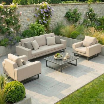 Ethos Garden Oatmeal 3 Seater Coffee Table Sofa Set