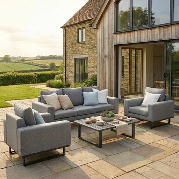 Ethos Garden Zinc Grey 3 Seater Coffee Table Sofa Set