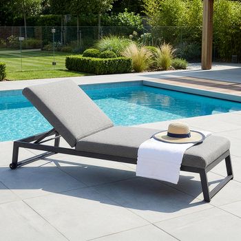 Allure Zinc Grey Garden Sun Lounger