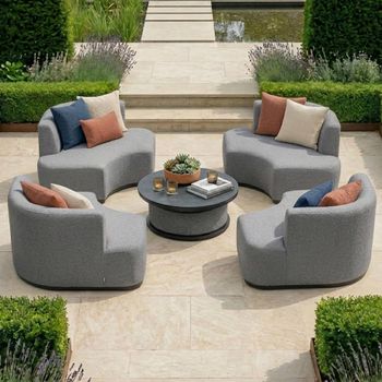 Snug Lifestyle Suite Garden Daybeds Sofa Set Rising Table Zinc Grey