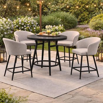 Zen Garden Oatmeal 4 Seater Bar Set