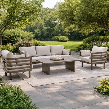 Metro Garden 3 Seater Coffee Table Cafe Sofa Set