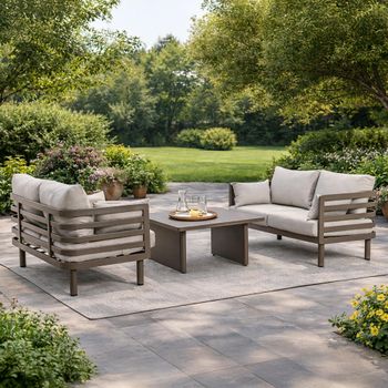 Metro Garden 4 Seater Coffee Table Cafe Sofa Set