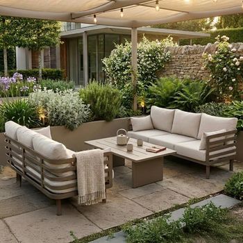 Metro Garden 6 Seater Coffee Table Cafe Sofa Set