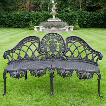 Black Aluminium Garden Bench