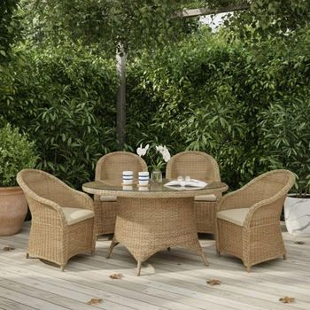 Brayford Natural Rattan Small Round Outdoor Dining Set