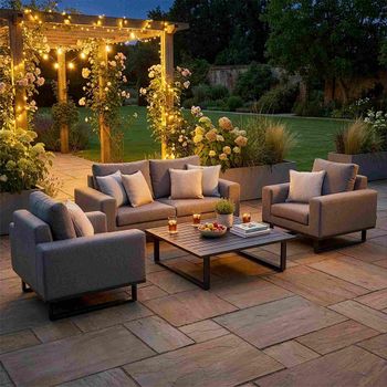 Ethos Garden Zinc Grey 2 Seater Coffee Table Sofa Set