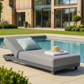 Ibiza Zinc Grey Garden Sun Lounger