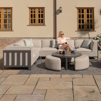 Ibiza Oatmeal Medium Corner Garden Sofa Set