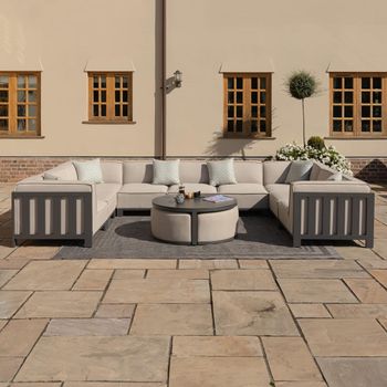 Ibiza U Shape Garden Oatmeal Sofa Set