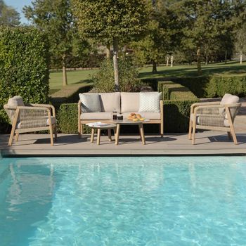 Martinique Garden Light Brown 2 Seater Sofa Set