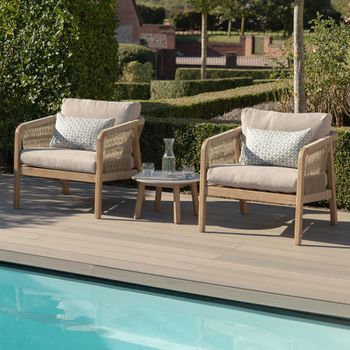 Light Brown Martinique Garden Lounge Set Rope Weave