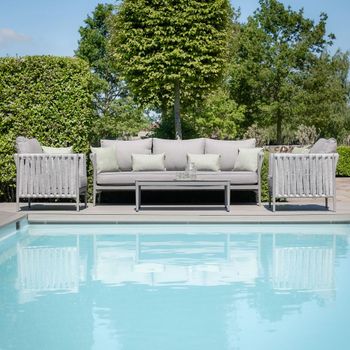 Milan Garden Cool Linen 3 Seater Sofa Set