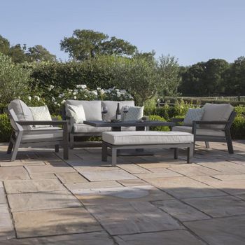 New York Garden Dove Grey 2 Seater Rising Table Sofa Set