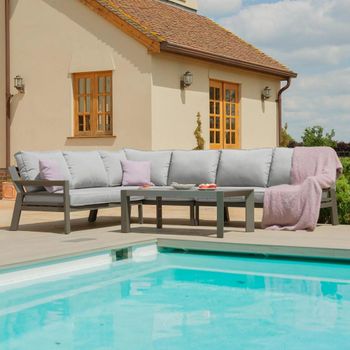 New York Corner Garden Dove Grey Sofa Set