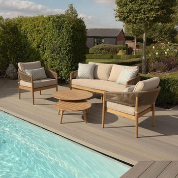 Porto Garden 2 Seater Sandstone Sofa Set