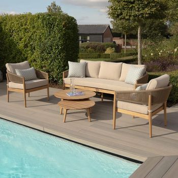 Porto Garden 3 Seater Sandstone Sofa Set