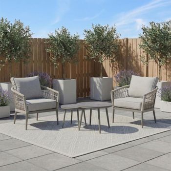 Monaco Cool Linen Grey Garden Lounge Set