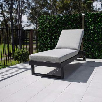 New York Dove Grey Metal Garden Single Sunlounger