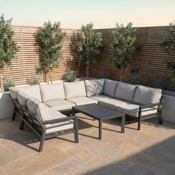 New York U Shaped Garden Dove Grey Sofa Set