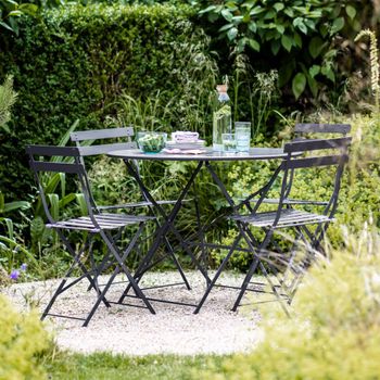 Rive Droite Carbon Black Metal Large Outdoor Bistro Set