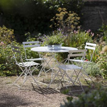 Rive Droite Chalk White Metal Large Outdoor Bistro Set
