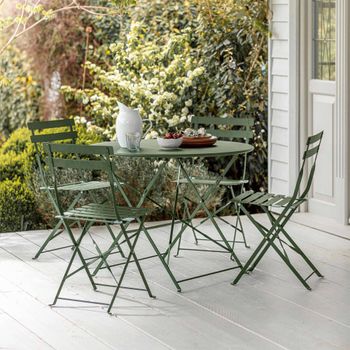 Rive Droite Thistle Green Metal Large Outdoor Bistro Set