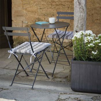 Rive Droite Carbon Black Metal Small Outdoor Bistro Set