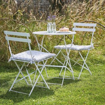 Rive Droite Chalk White Metal Small Outdoor Bistro Set