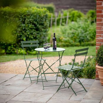 Rive Droite Thistle Green Metal Small Outdoor Bistro Set