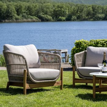 Terracina Garden Beige Rope Lounge Chair